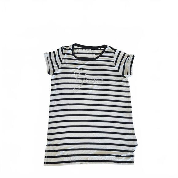 Guess Women's Striped T-Shirt - Size L - Picture 1 of 6